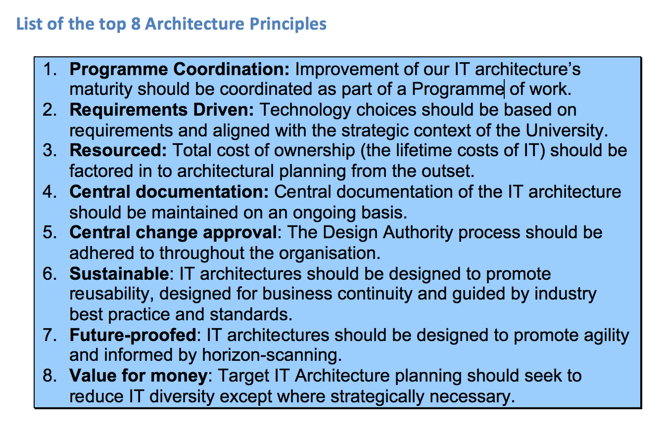 Architecture Principles – Enterprise Architecture at Bristol